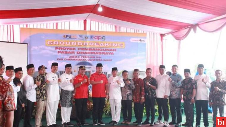 Pimpinan dan Anggota DPRD Kabupaten Dharmasraya Hadiri Groundbreaking Pasar Rakyat