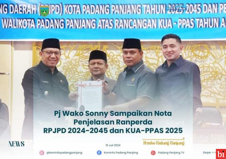 Pj Wako Sonny Sampaikan Nota Penjelasan Ranperda RPJPD 2024-2045 dan KUA PPAS 2025