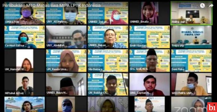 Rektor UNP Buka MTQ Mahasiswa MIPA LPTK Indonesia 2021