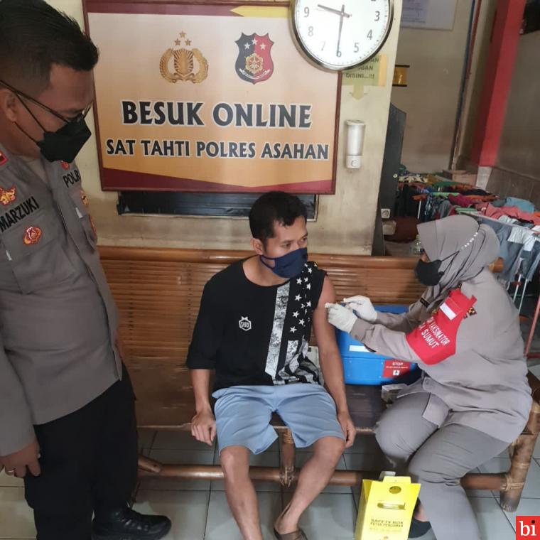 Tahanan Polres Asahan Divaksin Covid-19, Ini Kata  Kasat Tahti Polres Asahan