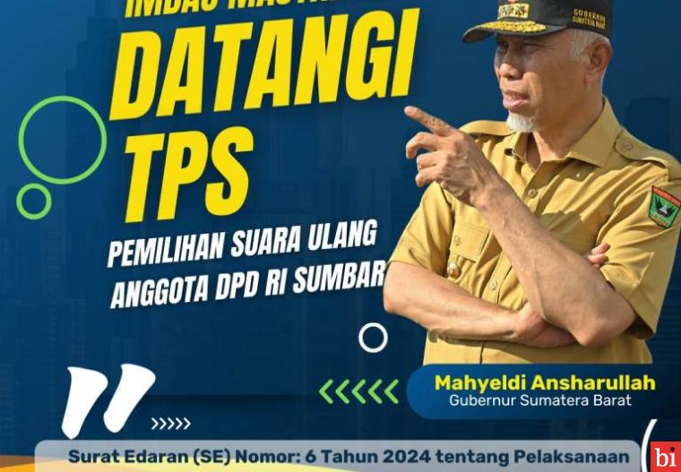 Terbitkan Edaran, Gubernur Mahyeldi Imbau Masyarakat Gunakan Hak Suara pada PSU DPD RI