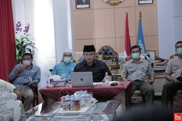 Video Conference dengan Gubernur, Bupati Laporkan Perkembangan Penanganan Covid-19 di...