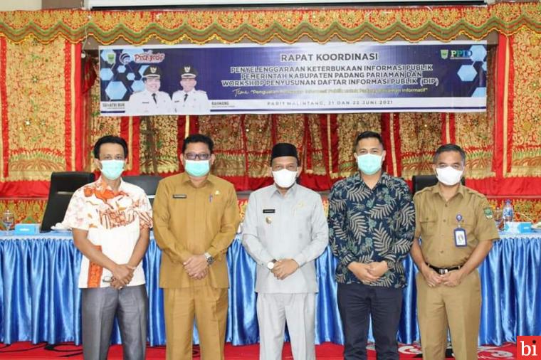 Wabup Padang Pariaman Buka Rakor dan Workshop Penyusunan Daftar Informasi Publik