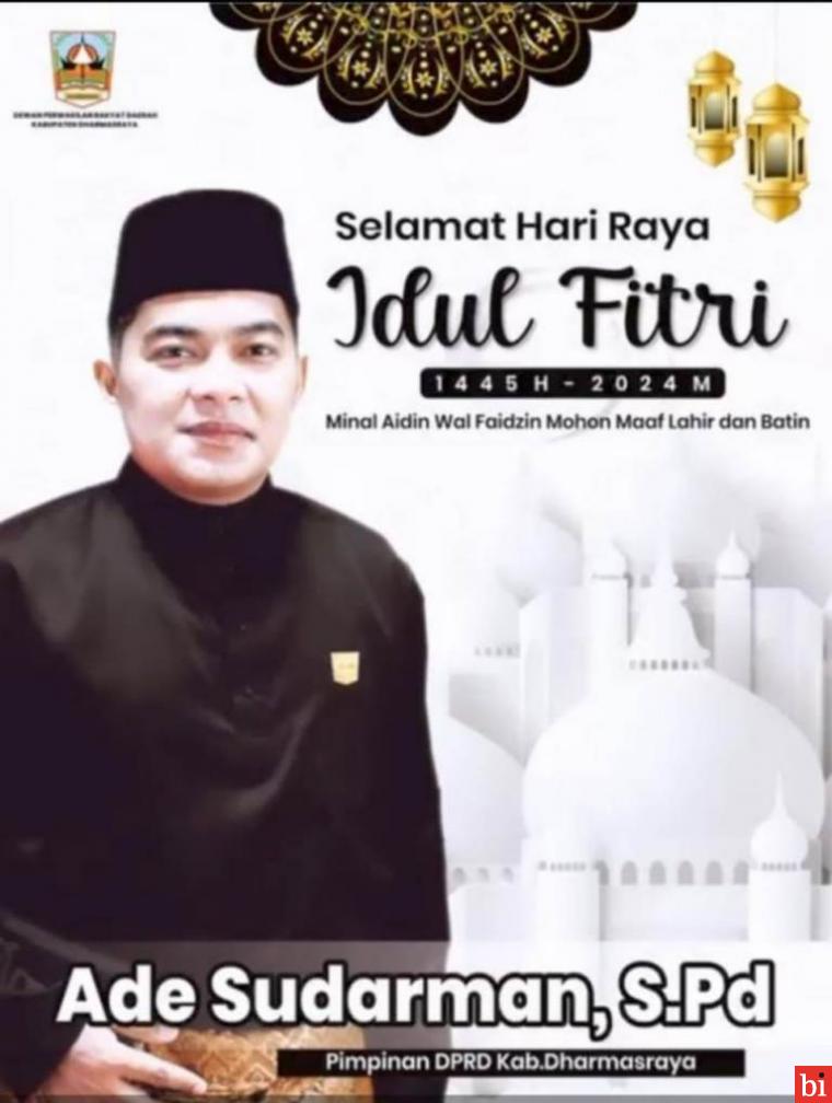 Wakil Ketua DPRD Dharmasraya Ade Sudarman Ucapkan Selamat Idulfitri