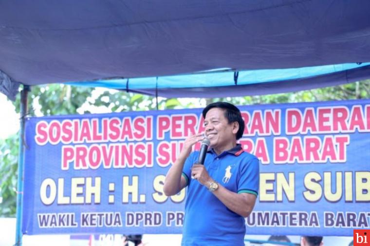 Wakil Ketua DPRD Sumbar Suwirpen Suib Sosialisasikan Perda No 9 Tahun 2018 di Sungai...