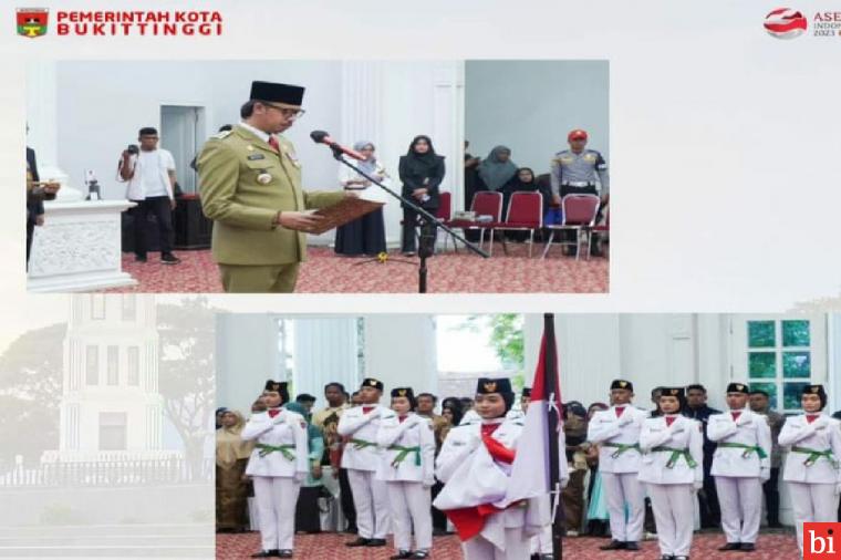 Wako Erman Safar Kukuhkan 54 Anggota Paskibraka Bukittinggi 2023