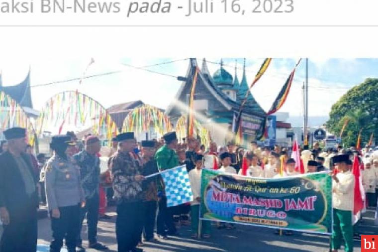 Wawako Marfendi Lepas Pawai Ta'ruf  MDTA Masjid Jami' Birugo