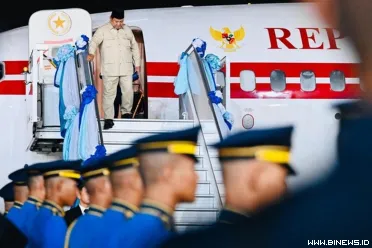 Presiden Republik Indonesia, Prabowo Subianto, tiba di...