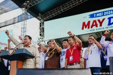 Presiden RI Prabowo Subianto saat menghadiri peringatan...
