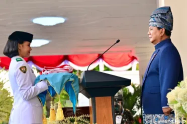 Presiden Republik Indonesia, Prabowo Subianto, hadir...