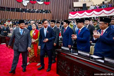 Presiden Prabowo Subianto tiba di Gedung Nusantara...
