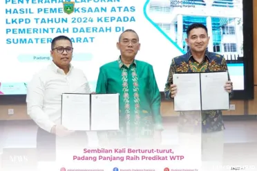 Pemko Padang Panjang raih predikat Opini Wajar Tanpa...